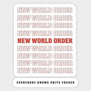 New world order typography Sticker
